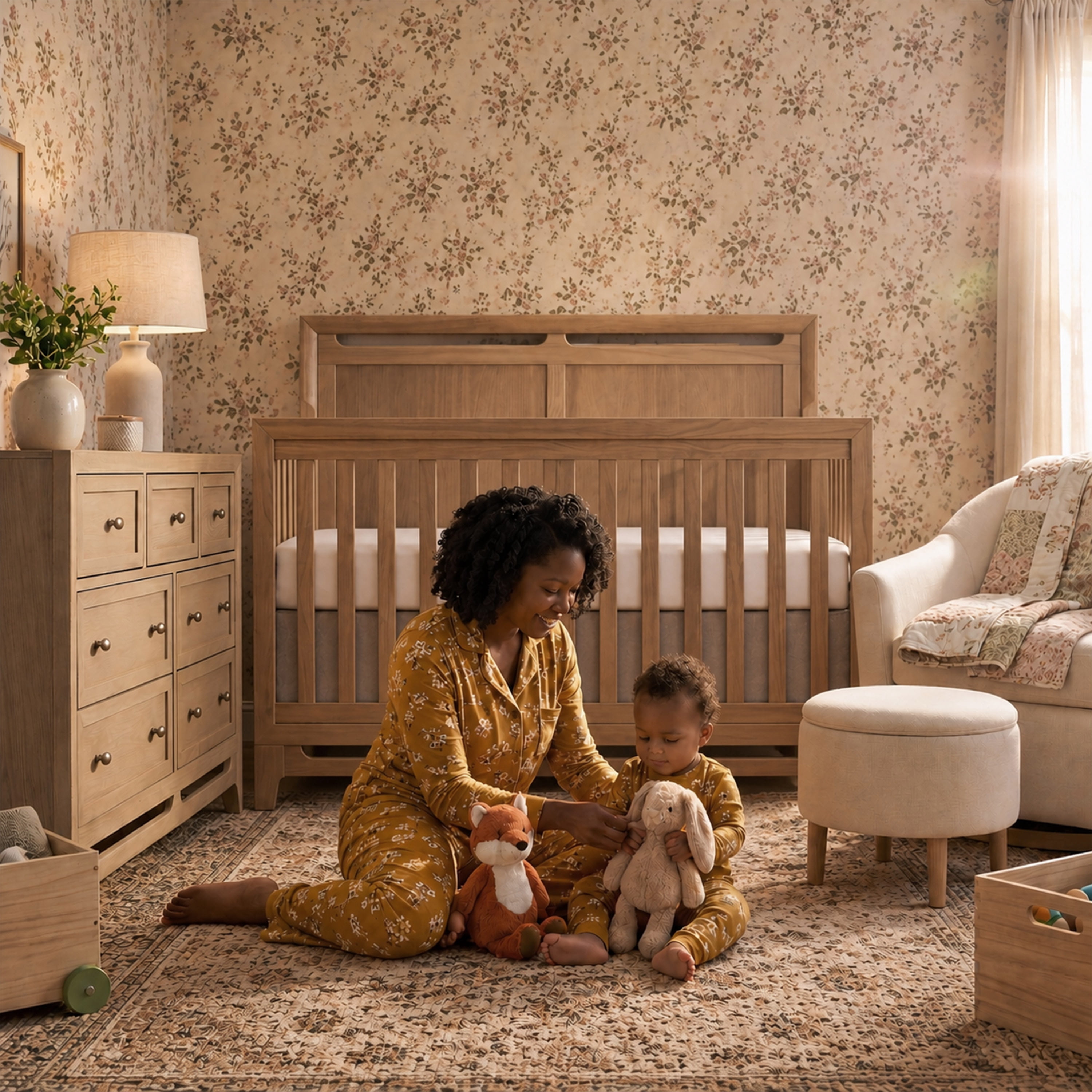 Evolur Bradford 5 in 1 Convertible Crib, Alpine Oak