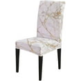 thumbnail image 3 of Marble White Gold Dining Room Chair Covers Set of 4,Stretch Parsons Chair Slipcovers Universal Removable Washable Parson Chair Covers for Dining Room,Living Room,Kitchen, 3 of 6