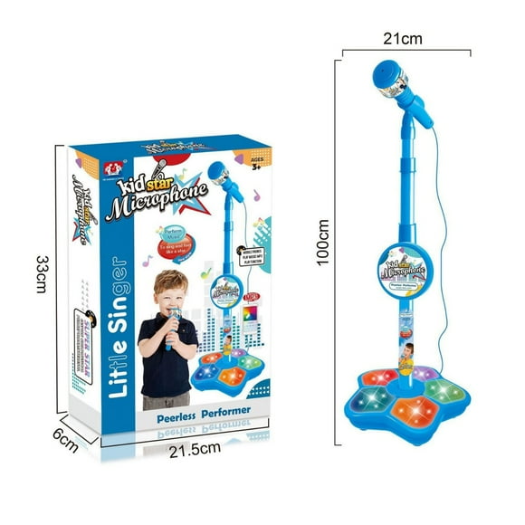 Toys for Ages 8-13 Stand Up Microphone Kids Child Microphone with Adjustable Stand for Kids Karaoke Machine with Lights Girls Party Pastime Sing Musical Toy with Flashing Lights on Clearance