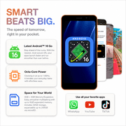 AGM N2 | Small Smartphone | 4.96 Compact Screen | 190g Lightweight | Android 16 Go | Student Friendly 4G Phone | Google Family Link | 3GB+32GB Expandable | Orange | Compatible with T-Mobile Only