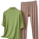 thumbnail image 2 of TaTaai Womens high neck pajama set, 3/4 sleeves, solid color modal, casual trendy, breathable skin-friendly, comfortable fit, great for spring & autumn bedtime & relaxation Gift, 2 of 5