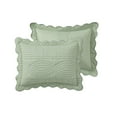 thumbnail image 5 of VCNY Home Green Scallop 3-Piece Adult Microfiber Quilt Set, King, 5 of 6