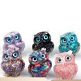 thumbnail image 2 of Hi,Fancy Crystal Owl Decoration Owl Statue for Office Decor Housewarming Gift Purple, 2 of 6