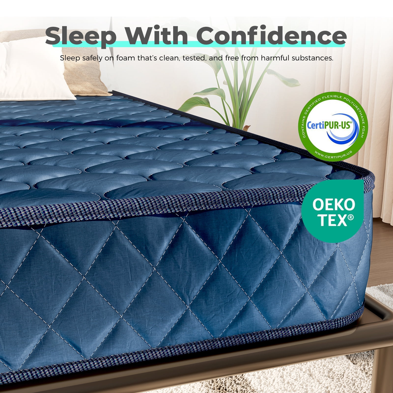 6 Inch Twin Memory Foam Mattress in a Box - Medium-Firm, Waterproof, CertiPUR-US Certified - Ideal for Bedrooms, Apartments, Bunk Beds