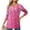 Hot Pink, variant on EchfiProm Womens Hot Pink Tops Loose Floral Pleated Crew Neck Fall T-Shirt for Women Long Sleeve