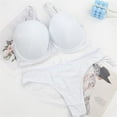 thumbnail image 3 of DONDPO Bras for Women Women's Bra and Panty Sets Lace 2 Piece Bra and Thong Set Underwire Bra Underwear Set Bra and Panty Sets for Women White 75C, 3 of 3
