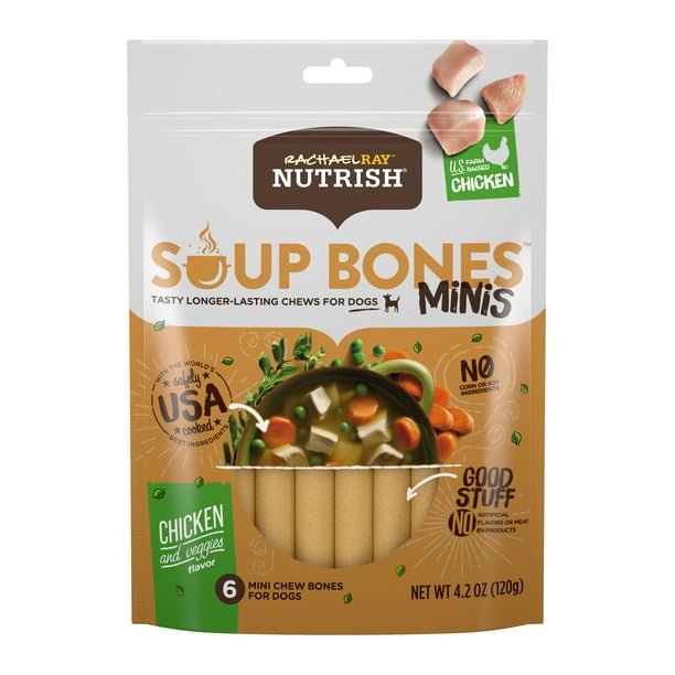 Rachael Ray Nutrish Soup Bones Minis Dog Treats, Real Chicken & Veggies