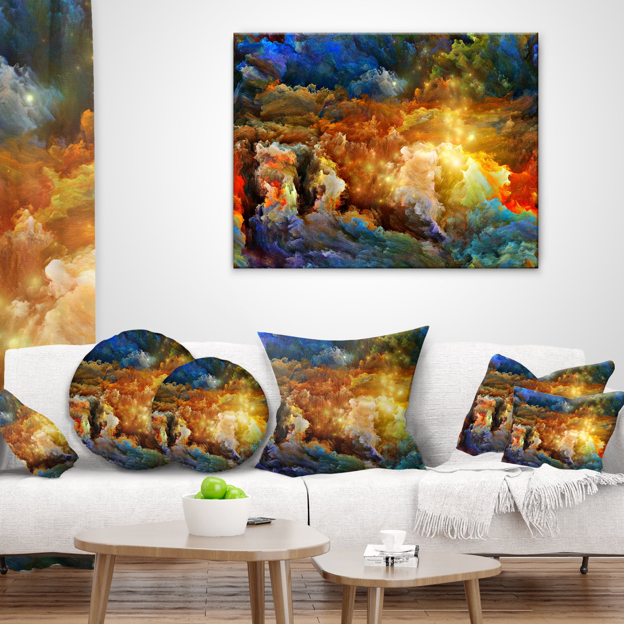 Designart What Colors May Come - Abstract Throw Pillow - 18x18