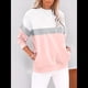 thumbnail image 4 of Sudadera Informal de Larga con Bloques de Color para Mujer, Cuello Redondo, Corte Holgado y Bolsillos. Rosa M, 4 of 6