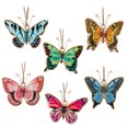 thumbnail image 1 of Ensemble de 6 Ornements de Papillons Colorés Assortis, 1 of 1