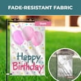 thumbnail image 4 of Happy Birthday Garden Flag 12 x 18 Inch Double Sided Burlap Yard Flag with Clip and Stopper Pink Balloon Theme Personalized Party Decoration Banner Yard Sign, 4 of 8