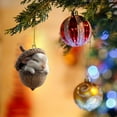 thumbnail image 2 of Cozy Rabbit Forest Animal Acorn Christmas Tree Ornaments, Pine Cone Animal Christmas Decorations, 2D Acrylic Woodland Creature Figurine, Hanging Ornaments for Home Party Decor ( 6pcs ), 2 of 14