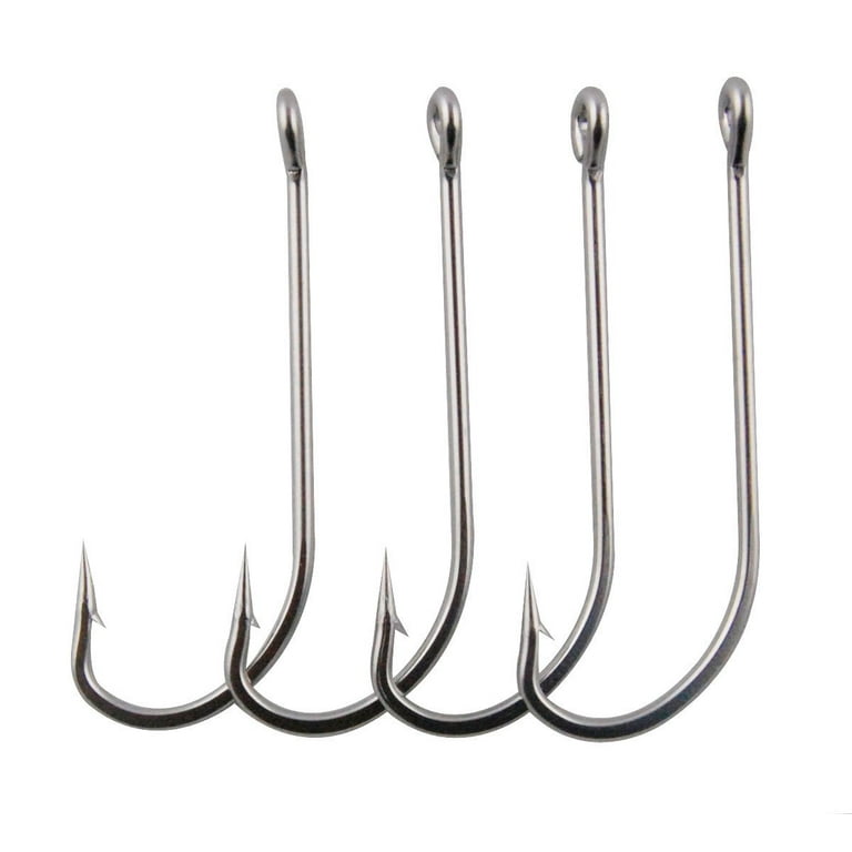 7 0 stainless fishing hooks Stainless Steel Trolling Hooks Fishing Hook Long Fishing Shank Saltwater  Hook 30pcs (7/0)