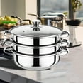 thumbnail image 6 of Homelife Stainless Steel 3 Tier Steamer Pot Set with Lid Food Steamer Stackable Food Steamer Space Saving Visual Lid Handle Design Multipurpose Cooking Pot, 6 of 13