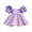 Purple, variant on Odeerbi Girls Dress Baby Girls Clothes Toddler Solid Color Retro 3D Flowers Short Sleeve Birthday Party Gown Kids Dresses White
