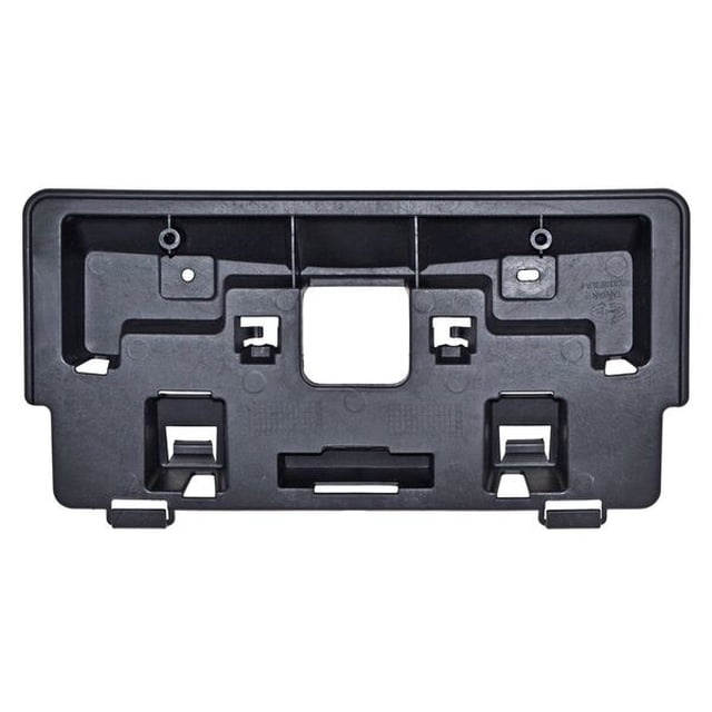 porta placas 3 generica 2014 a 2018 delantero frontal — soporte plástico negro para placa, vista centrada que muestra ranuras y pestañas de anclaje superiores e inferiores, hueco central cuadrado y clips visibles, diseñado para eje delantero, pieza única, número de parte 3011625948531782.