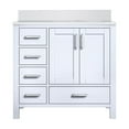 thumbnail image 3 of Jacques 36 in. W x 22 in. D Right Offset White Bath Vanity and Cultured Marble Top, 3 of 8