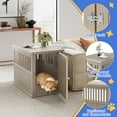 thumbnail image 2 of Dog Crate Furniture End Table Night Stand Furniture with Lockable Latch for Small to Large Dogs Side End Table, (Brown, 29.65 * 21.34 * 25.28), 2 of 6