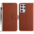 thumbnail image 2 of For Samsung Galaxy S21 Ultra Wallet Case with RFID Blocking Card Slots Holder Premium PU Leather Magnetic Kickstand Shockproof Wrist Strap Removable Flip Protective Cover, Brown, 2 of 9