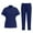 Dark Blue, variant on MLQIDK Scrubs for Women Set Plus Size Medical Uniforms Stretchy V-Neck Scrub Pants and Tops Nursing Top Scrub Joggers Clothing Set for Women Royal Blue S