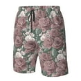 thumbnail image 4 of Susaid Rose Flowers Print Men's Swim Trunks Hawaiian Bathing Mesh Lining Suit Swimsuits Beach Shorts with Pockets-XX-Large, 4 of 6