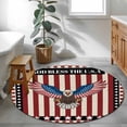 thumbnail image 3 of Independence Day Round Area Rug 4Ft Washable Circle Rugs for Bedroom Dining Room, Eagle U.S Flag Red Blue Stripes Retro Non-Slip Carpet Floor Mats Indoor Outdoor Carpet Runner Aesthetic Home Decor, 3 of 8
