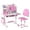 Pink, variant on Fogcroll Kids Desk and Chair Set, Height Adjustable Child's School Study Writing Tables with Sliding Drawer Backpack Hooks 1 Set