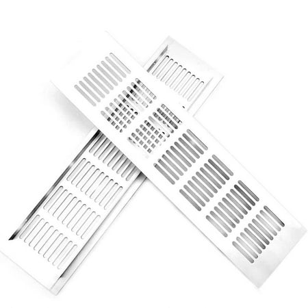

2 pcs Vent Systems 8*30 cm Door Air Register - Two Sided Door Louvers - Ventilation Grille - Indoor Vent Grates - Bathroom Cabinet Garage Through The Door Vent Cover Color: White