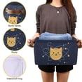 thumbnail image 5 of Yayeee Canvas Storage Basket with Handles for Shelves Fabric Bins Closet Organizer, Orange Cat Planet, 5 of 8