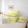 thumbnail image 6 of Manfei Minimalism Check 7-Piece Twin Bedding,Classic Plaid Bedding Comforter Set,Yellow White,Light Gray Reversible, 6 of 7