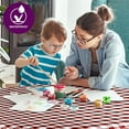 thumbnail image 6 of Sorfey Round Picnic Table Cover Checkered Fitted Tablecloth, Burgundy 48" x 48", 6 of 6