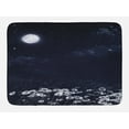thumbnail image 1 of Night Bath Mat, Dark Night and White Daisies Fantasy Landscape Nature and Dreamlike Universe, Non-Slip Plush Mat Bathroom Kitchen Laundry Room Decor, 29.5 X 17.5 Inches, Dark Blue White, Ambesonne, 1 of 2