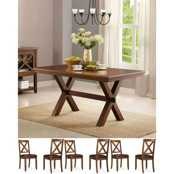 Better Homes & Gardens Maddox Crossing 7 Piece Dining Set, Brown
