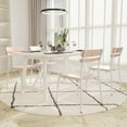 thumbnail image 3 of Emma + Oliver Dining Chair with White Metal Frame and Solid Wood Seat and Back with Antique White Finish, 3 of 12