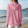 thumbnail image 6 of Cowsor Womens Hooded Button Down Cardigans Long Sleeve Drawstring Hood Side Pockets Solid Color Relaxed Fit Soft Knit Breathable Casual Layering Sweater Tops, 6 of 7