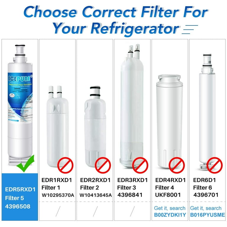 PURE H20 Replacement WHIRLPOOL & KitchenAid 4396701 Refrigerator Water  Filter