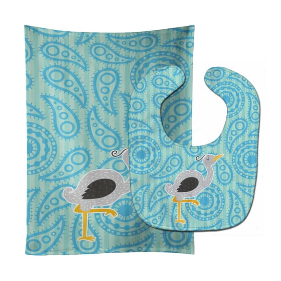 Ostrich Baby Bib and Burp Cloth