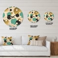 thumbnail image 4 of Designart 'Blue and Gold Circles ' Mid-Century Modern Wood Wall Clock, 4 of 5