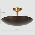 thumbnail image 4 of Brass Ceiling Flush Mount Pendant Light Fixture. Mid Century Style Ceiling Chandelier 18in/24in/30in, 4 of 7