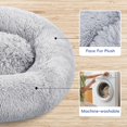 thumbnail image 3 of Cama para perros FluffyDream Donut Calming Peluche para perros, color gris, 3 of 6