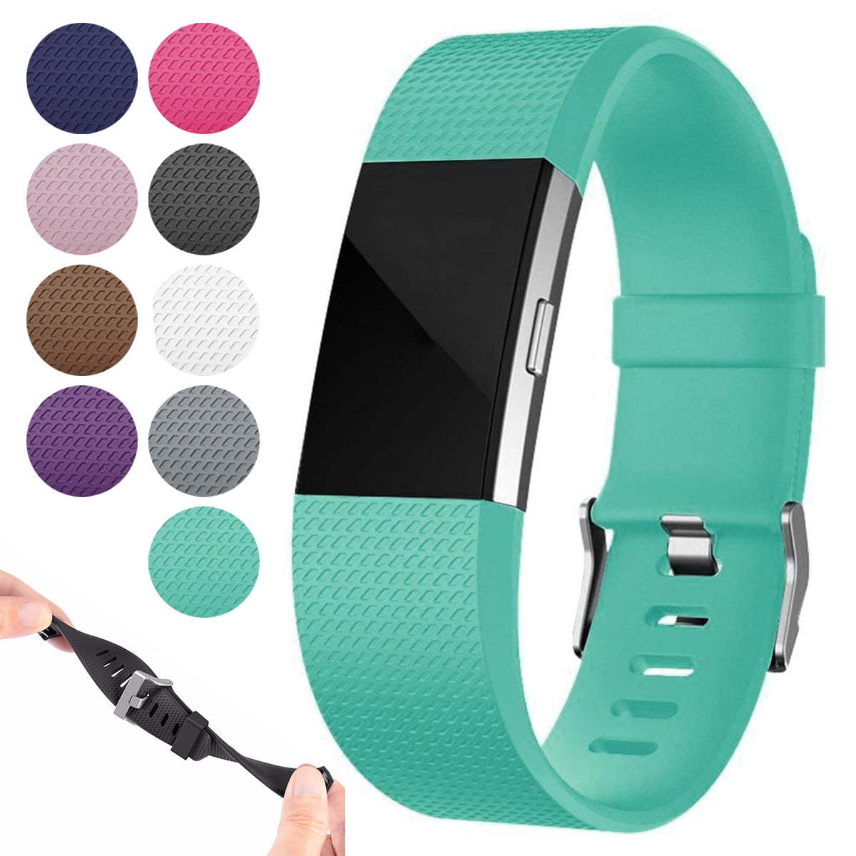 Replacement Silicon Wrist Sport Band Strap Bracelet Buckle For Fitbit Charge 2 