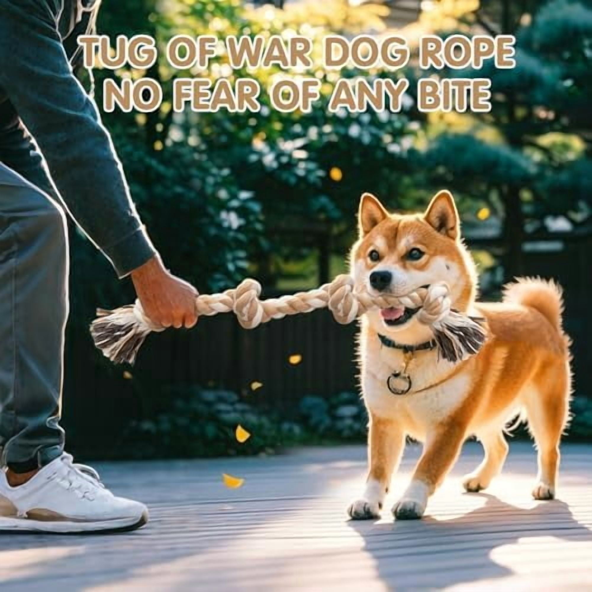 4-Knot Rope Toy for Medium/Small Dogs - 26in Aggressive Chewer Puppy Tug Toy, Almost Indestructible Teething Chew Toy