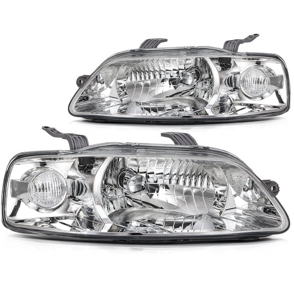 cciyu Headlight Assembly Replacement for 2004-2008 For Chevy Aveo Aveo5 Hatchback Models Titanium Clear Chrome Housing Driver and Passenger Side Headlamp 96540253 GM2502241