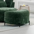 thumbnail image 3 of Aukfa 33" Storage Ottoman, Convertible Bench, Side Table for Living Room, Half Moon Shape, Green, 3 of 8