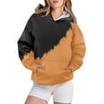 thumbnail image 1 of Cathalem Chandails à Capuchon Surdimensionnés Col Rond Chandail Ample Léger Blouse Hauts, Orange TTG, 1 of 4