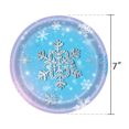 thumbnail image 2 of Bandeja de papel desechable con degradado de invierno, hielo y nieve, copos de nieve azules, vasos de papel, toallas de papel, manteles, vajilla, juego de decoración para fiestas, 2 of 4