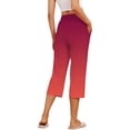 thumbnail image 4 of VV AVEORS Tear Away Capri Sweatpants For Women Breakaway Wide Leg Knee Ankle Replacement Adaptive Pants Red M, 4 of 5