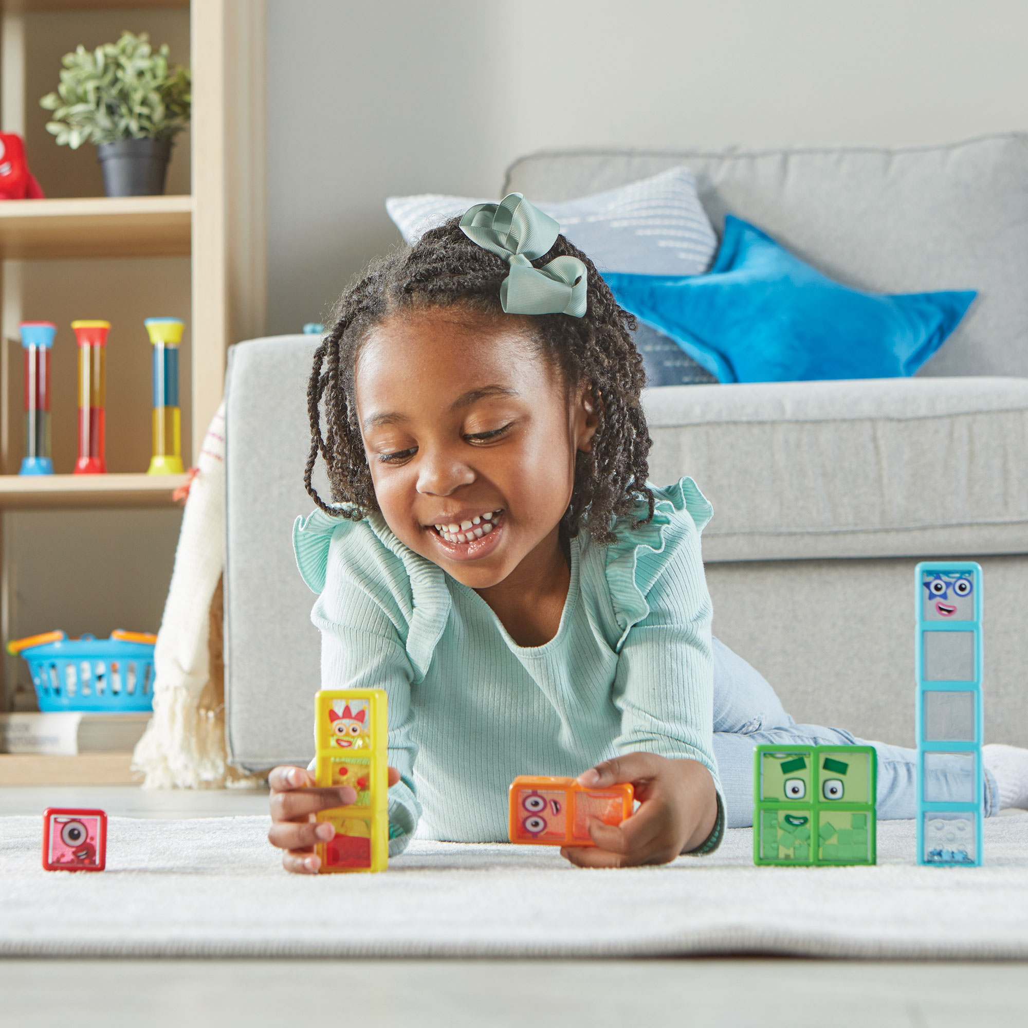hand2mind Botellas Sensoriales Numberblocks Uno a Cinco, Juguetes de Matemáticas y Conteo para Primaria, Edades 3+ 7