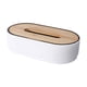 thumbnail image 2 of Caja de toallas de papel con tapa de madera tipo hundimiento, caja de papel flotante para el hogar, caja de toallas de papel para mesa de centro de sala de estar, 2 of 6