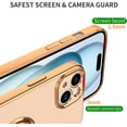 thumbnail image 3 of for Pink iPhone 15 Plus Case with Ring Holder Kickstand [with Magnetic] Soft TPU Bumper, Glitter Gold Electroplated Cover Full Camera Protective Phone Case for iPhone 15 Plus 2023, 3 of 13